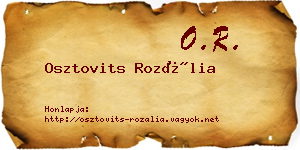 Osztovits Rozália névjegykártya