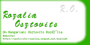 rozalia osztovits business card